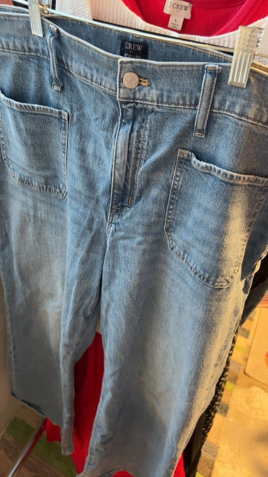 J. Crew Wide-Leg Crop Jeans / Size: 32/14/L