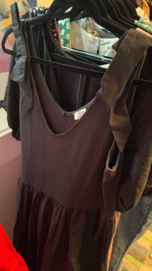 J. Crew Ribbed Bodice and Bow Strap Dress / Size: L