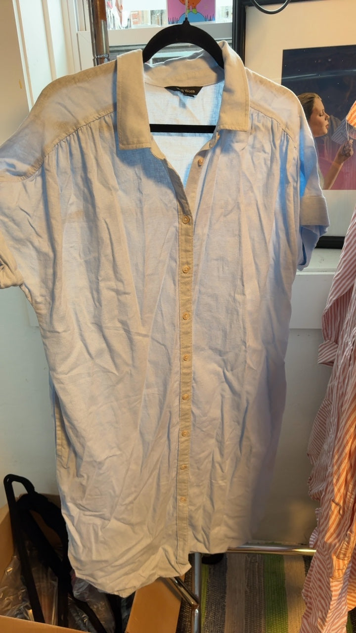 Well Worn Linen Blend Dress / Size: XL