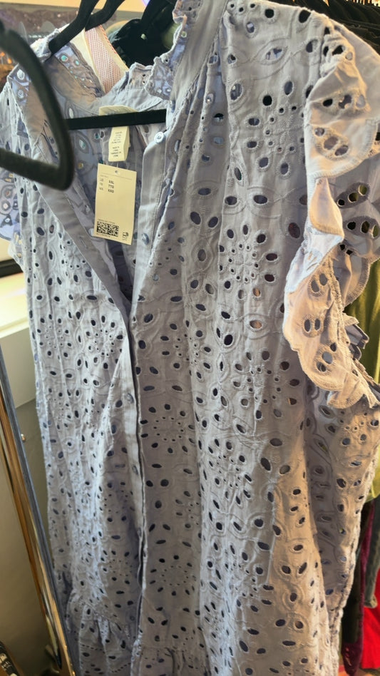 H&M Dress Eyelet Periwinkle NWT / Size: XXL