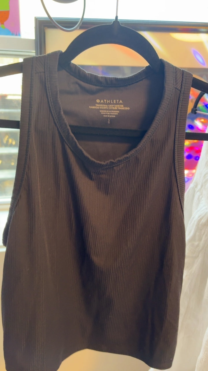 Athleta Crop Ribbed Tank / Size: L