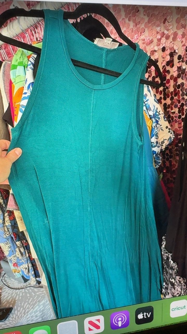 LOFT Tank Dress in Teal / Size: XS