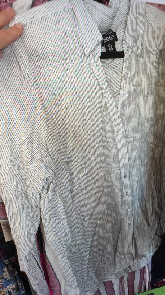 Jones & Co Linen Button Up Shirt / Size: XL