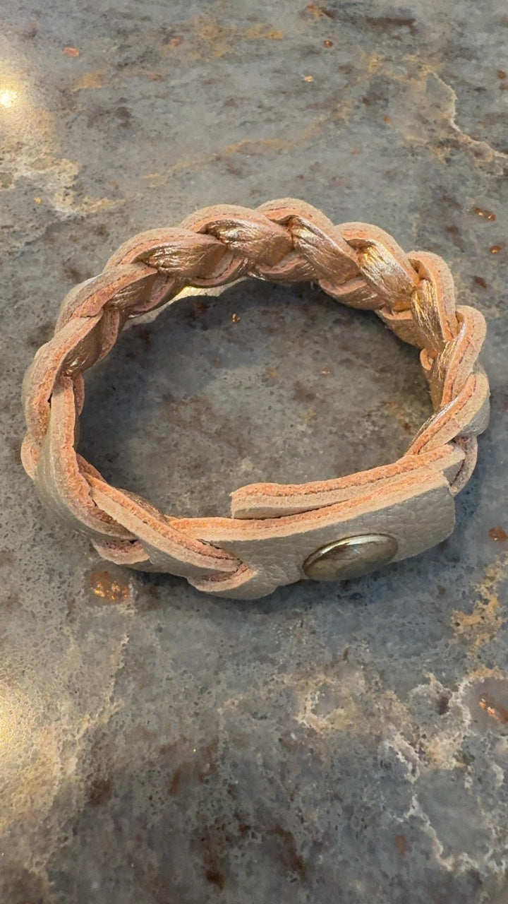 Metallic Braided Cuff Bracelet