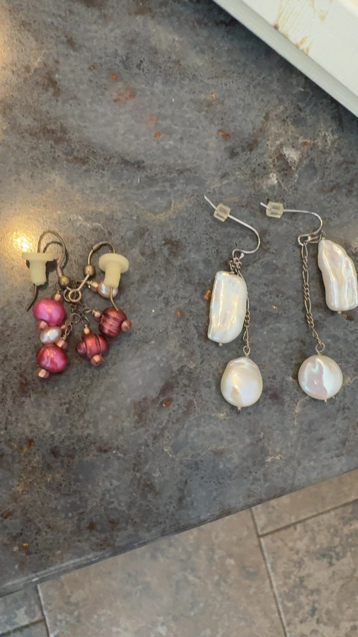 Dangly Freshwater Pearl Earrings