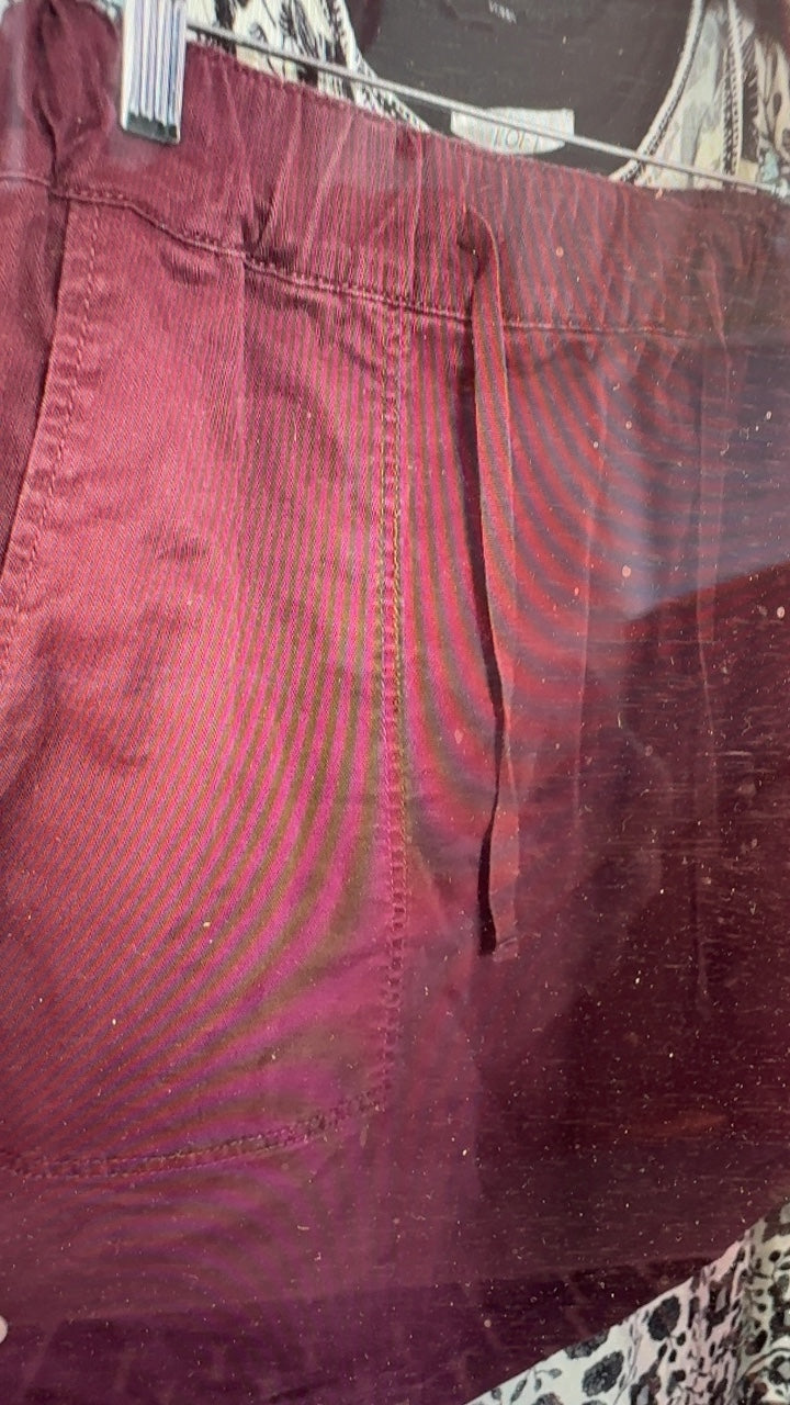 LOFT Chino Skirt in Burgundy / Size: S