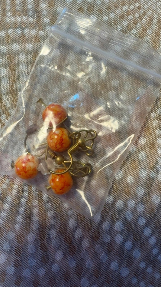 Yellow and Red Earrings