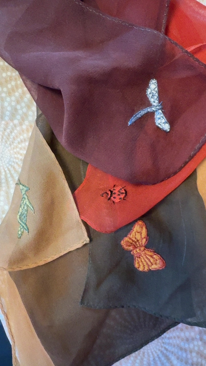 Laura Ashley Bug Embroidered Scarf