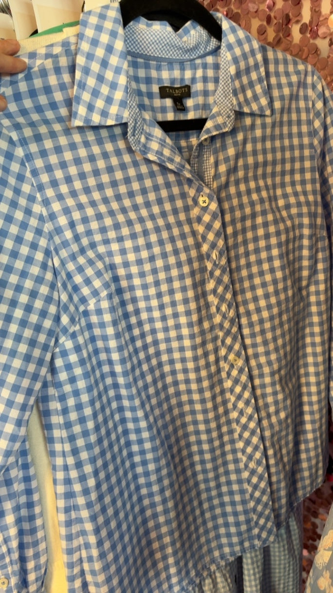 Talbots Gingham Button Up Shirt / Size: SP