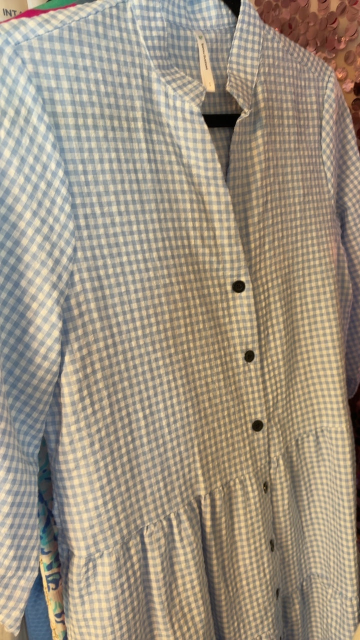 Beachsissi Searsucker Gingham Dress / Size: S