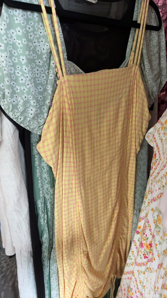 Wild Fable Mini Dress in Yellow and Pink Plaid / Size: XXL