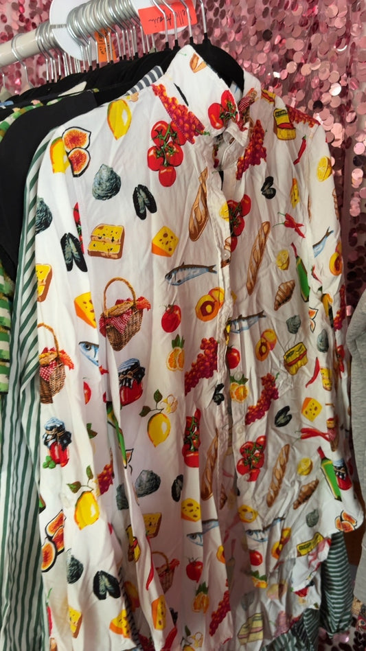 Jane and Delancey Picnic Print Shirt / Size: S