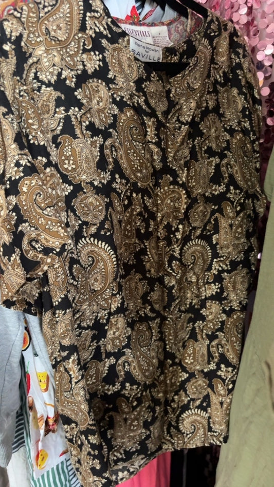VINTAGE Rena Rowan Paisley Shirt / Size: 14/L