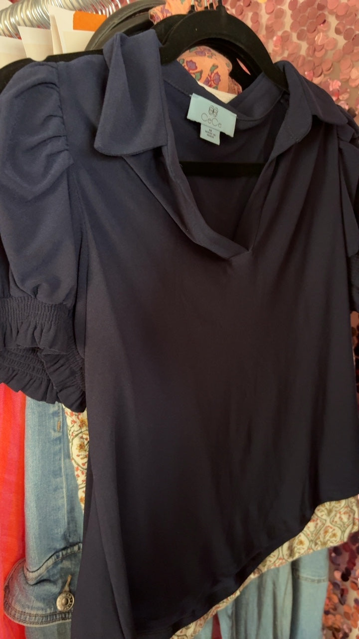 CeCe Puff Sleeve Shirt / Size: M