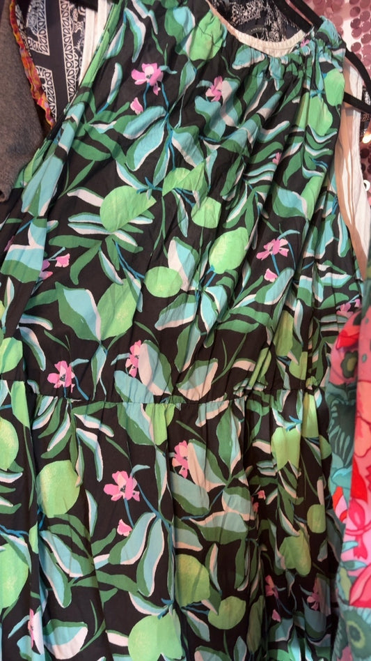 Ava & Viv Black Flora Dress / Size: XL