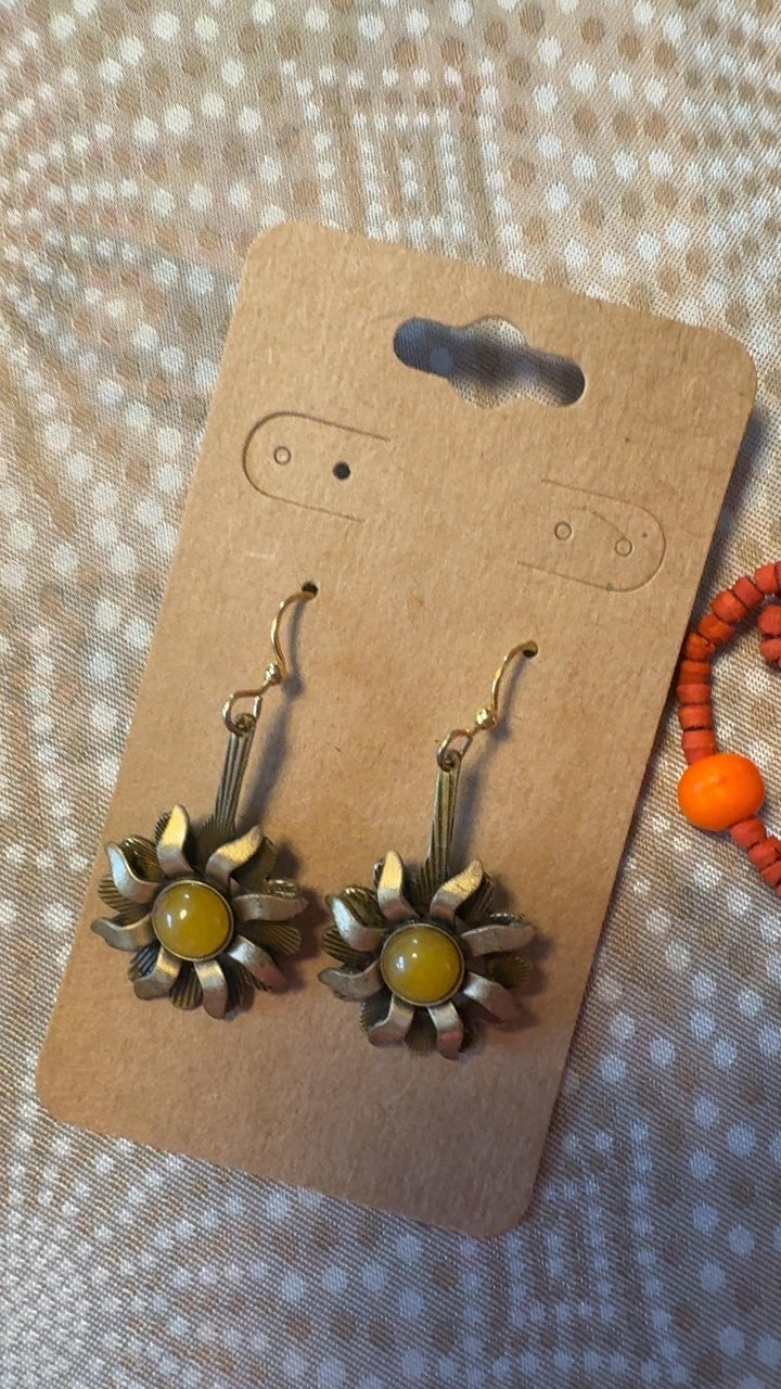 Sunflower Metal Earrings