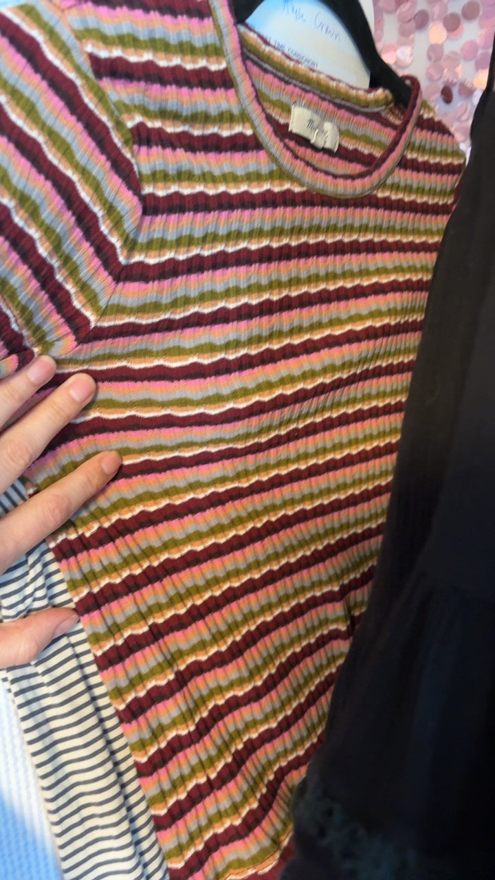 Madewell Ribbed Rainbow T-Shirt / Size: S