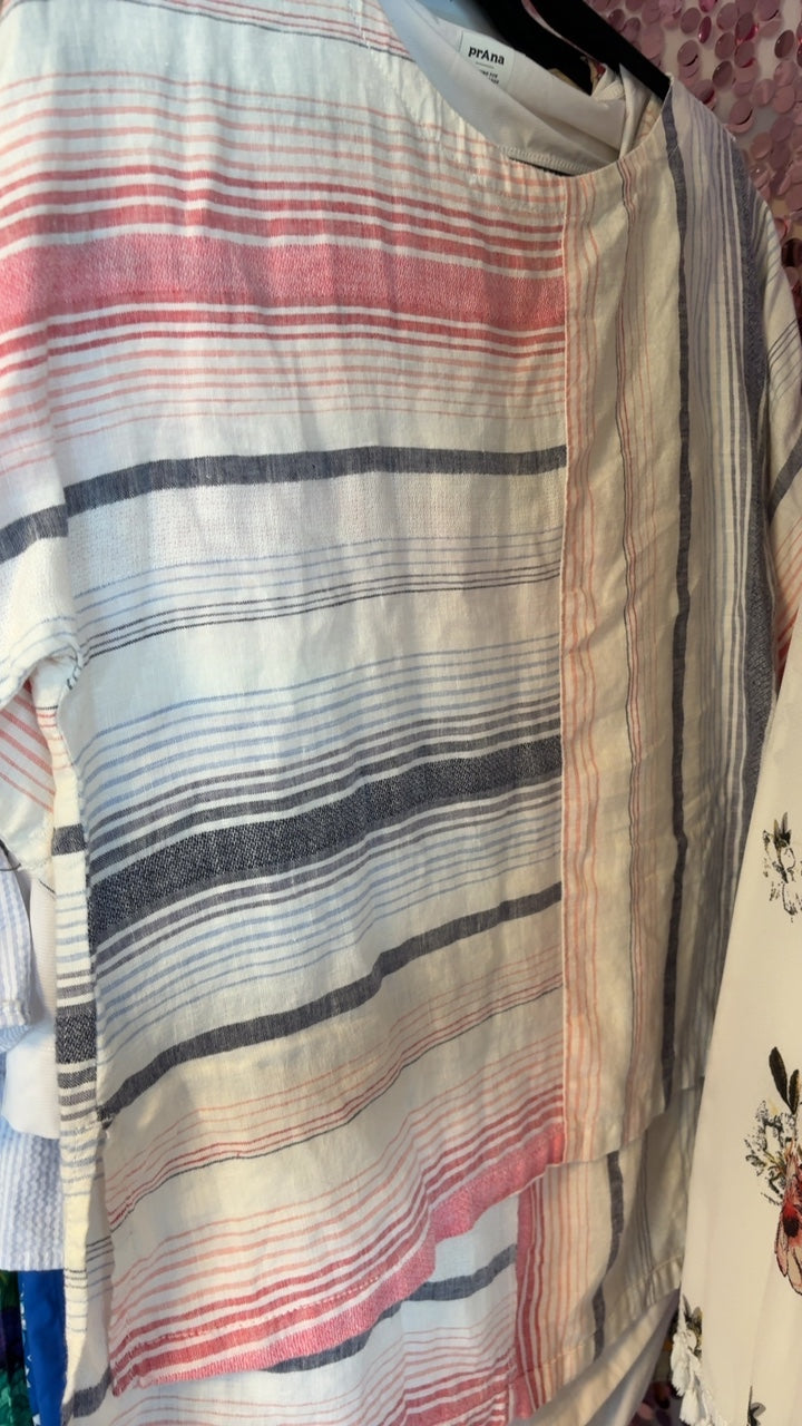 CASLON Linen Striped Shirt / Size: M