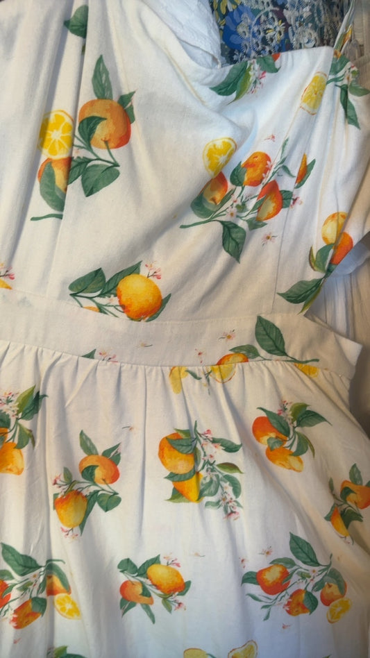 Mi Ami Orange Print Dress / Size: L