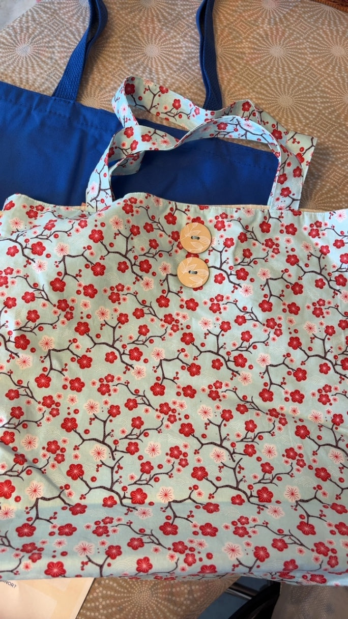 Handmade Cherry Blossom Tote