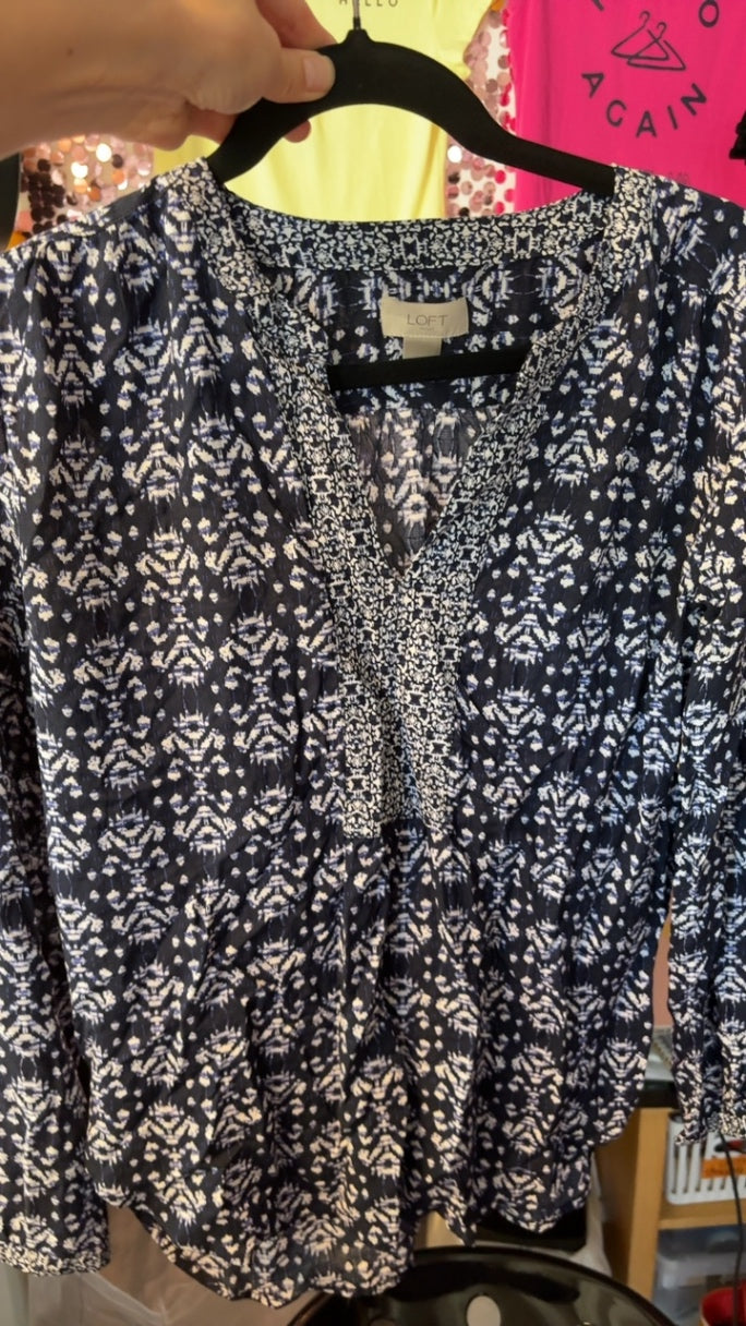 LOFT Long Sleeve Ikat Shirt / Size: S