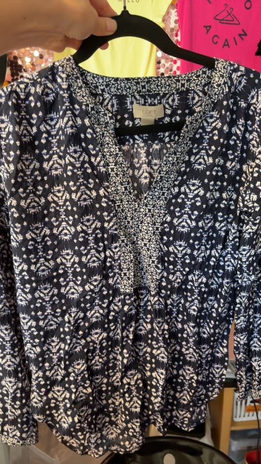 LOFT Long Sleeve Ikat Shirt / Size: S