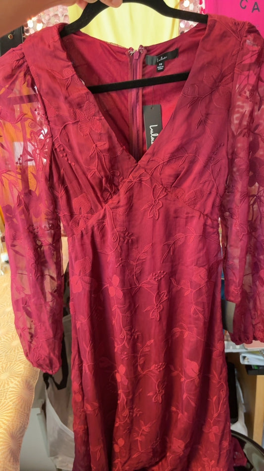 Lulus Embroidered Overlay Dress NWT / Size: XS