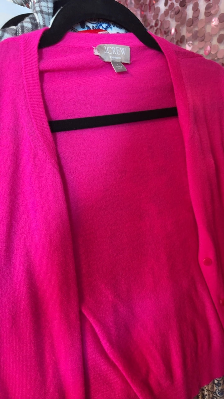 J. Crew Sweater in Bright Pink / Size: S