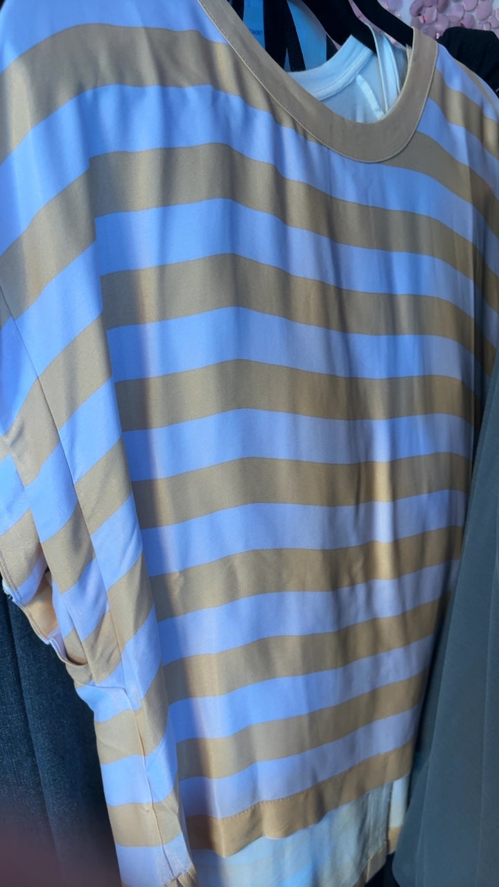 Maeve by Anthropologie Striped HiLo Shirt / Size: L