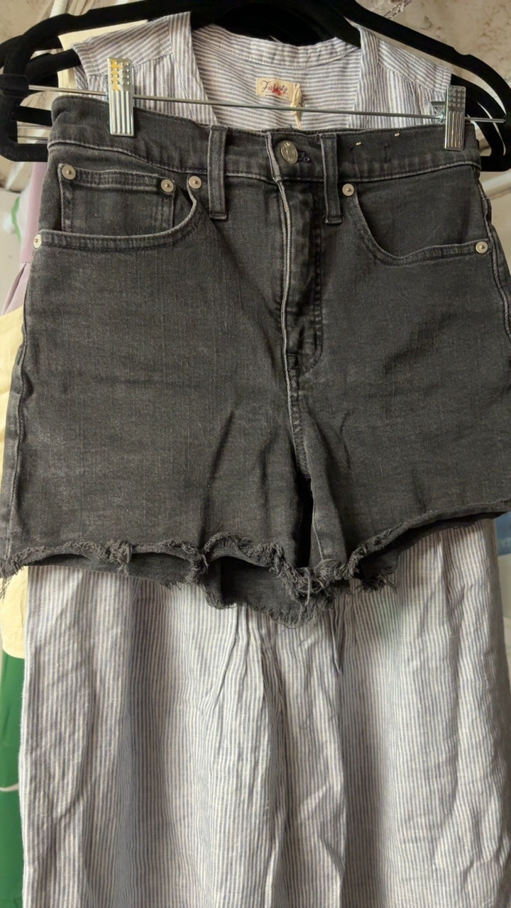 Madewell Black Denim Shorts / Size: 25/0/XS
