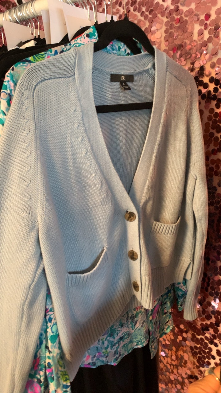 Banana Republic Blue Button Up Sweater / Size: S