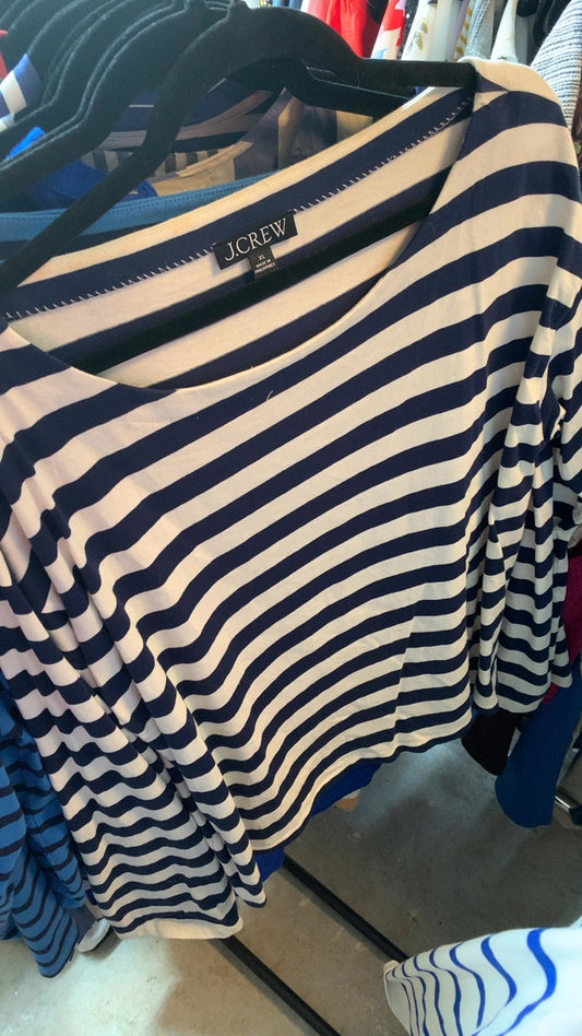 J.Crew Navy & White Stripped Shirt / Size: XL