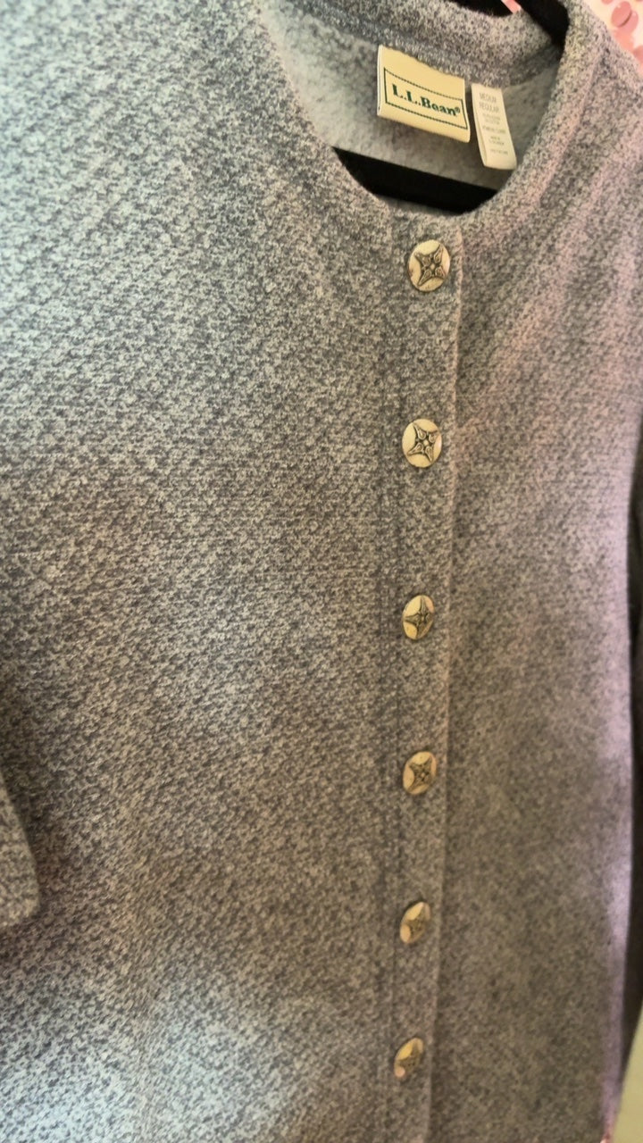 L.L.Bean Silver Button Sweater / Size: M