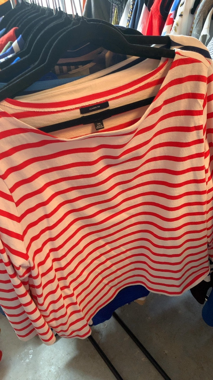J.Crew Red & White Stripped Shirt / Size: XXL