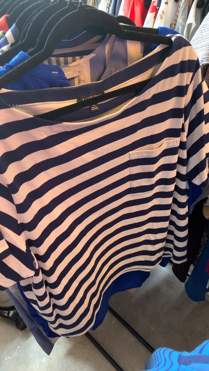 J.Crew Short Sleeve Stripped Shirt / Size: XXL