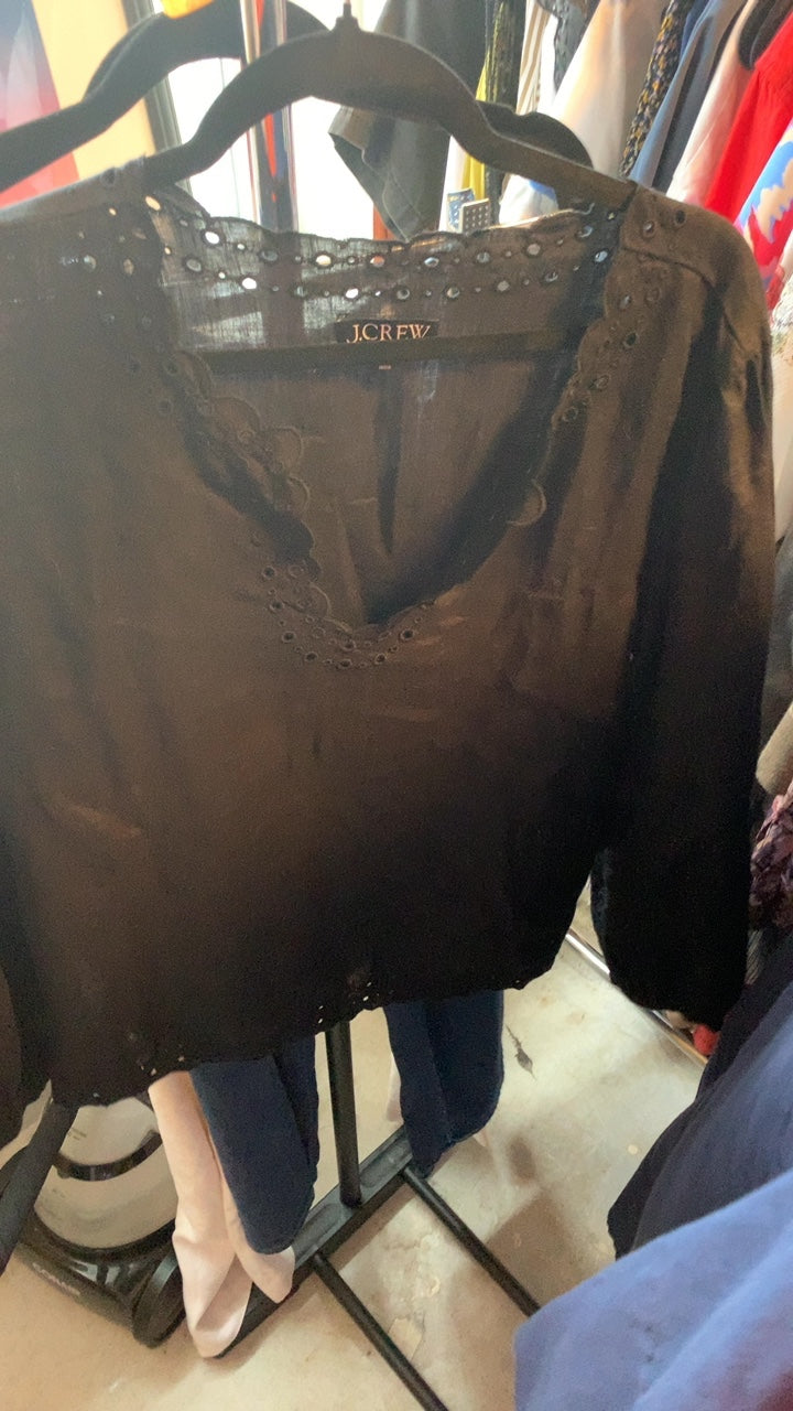 J.Crew Black Cutout Shirt / Size: XL