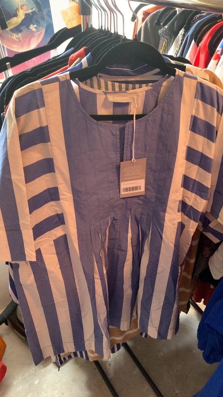 Everlane Blue & White Tunic / Size: XL