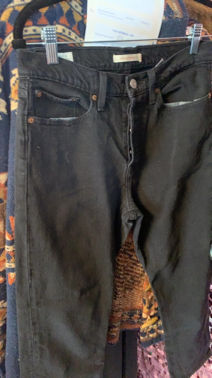 Wedgie Straight Black Pants / Size: 27/S/4