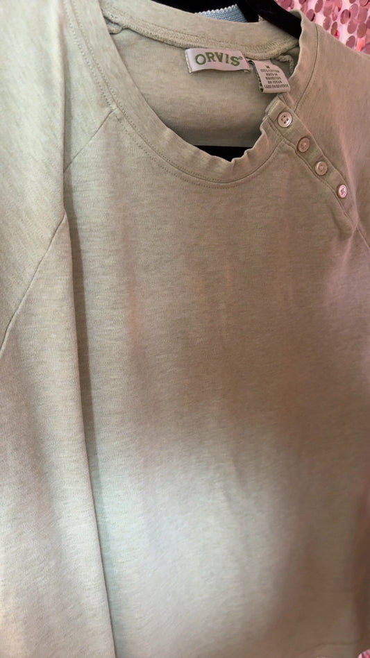 Orvis Raglan Button Sweatshirt / Size: M