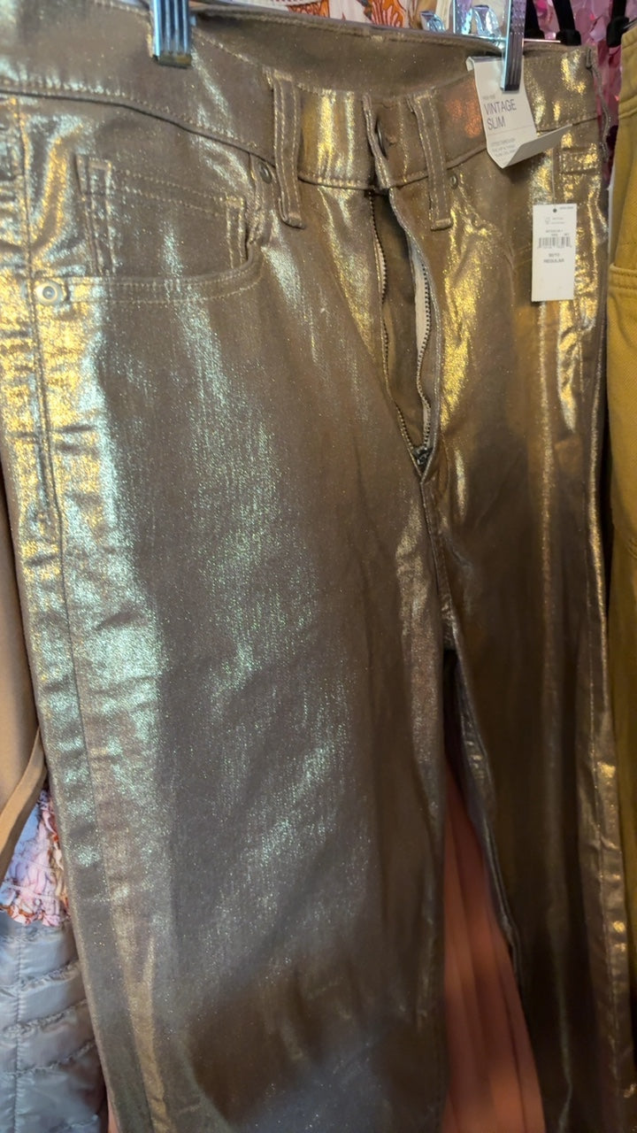 GAP Gold Shimmer Pants NWT / Size: 30/10/M