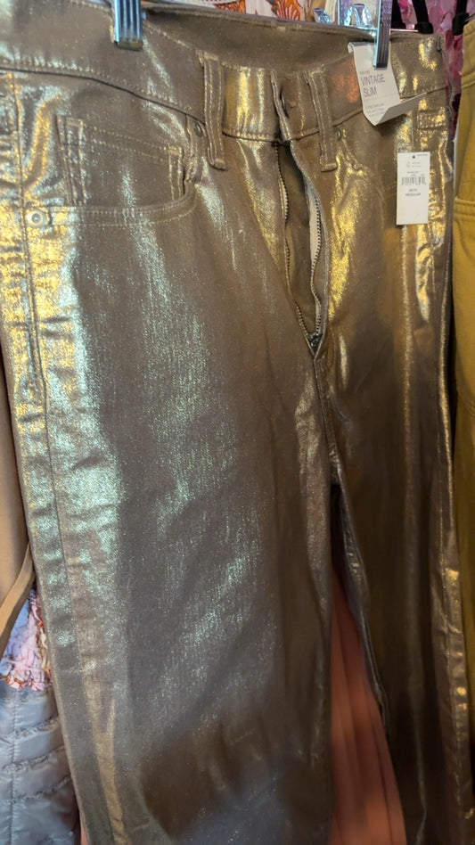 GAP Gold Shimmer Pants NWT / Size: 30/10/M