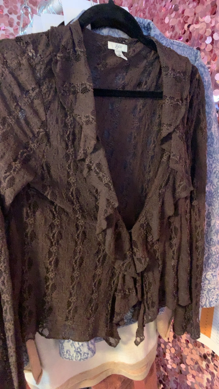 J. Jill Brown Lace Shirt / Size: S