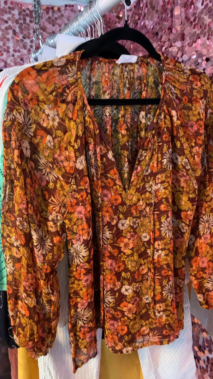 Garance Brown & Orange Shirt / Size: M
