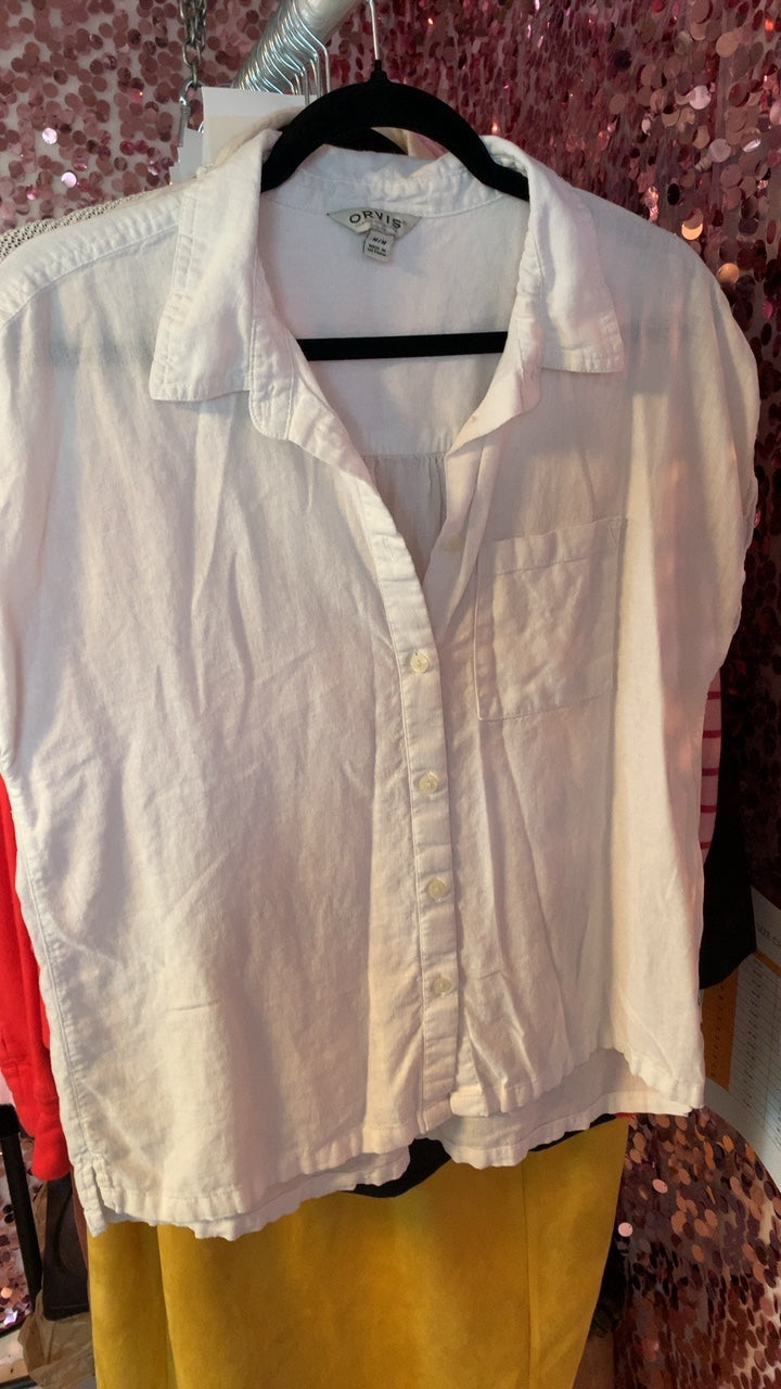 Orvis White Button Down Shirt / Size: M
