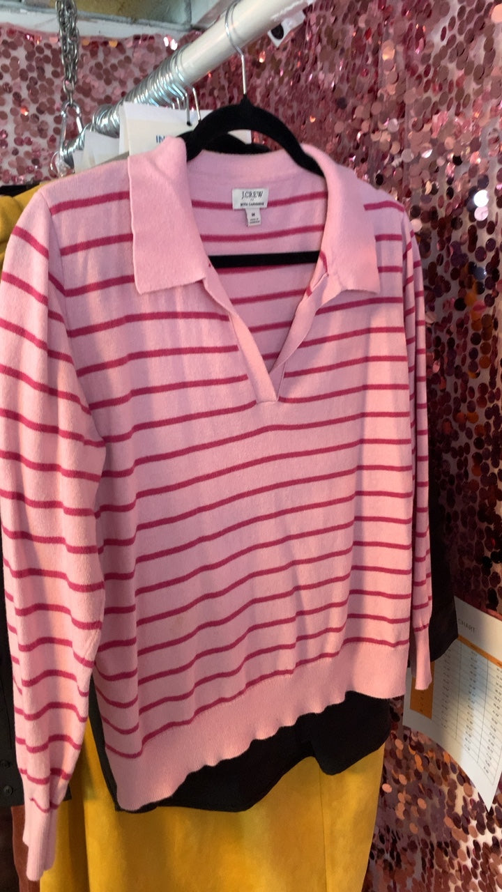 JCREW with Cashmere Stripped Sweater / Size: M