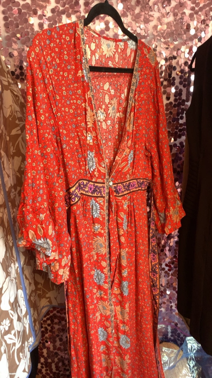 Orange & Red Dress / Size: M