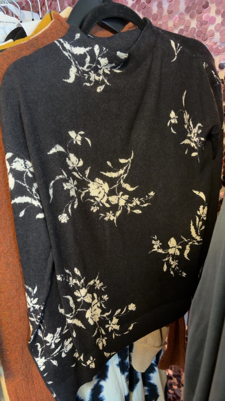 Garnet Hill Black and White Cashmere Sweater NWT / Size: XS