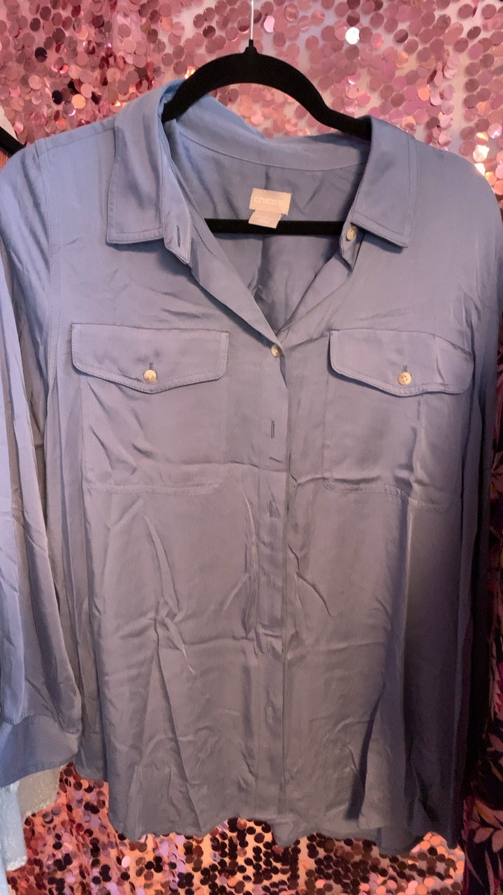 Chicos Blue Shirt / Size: L