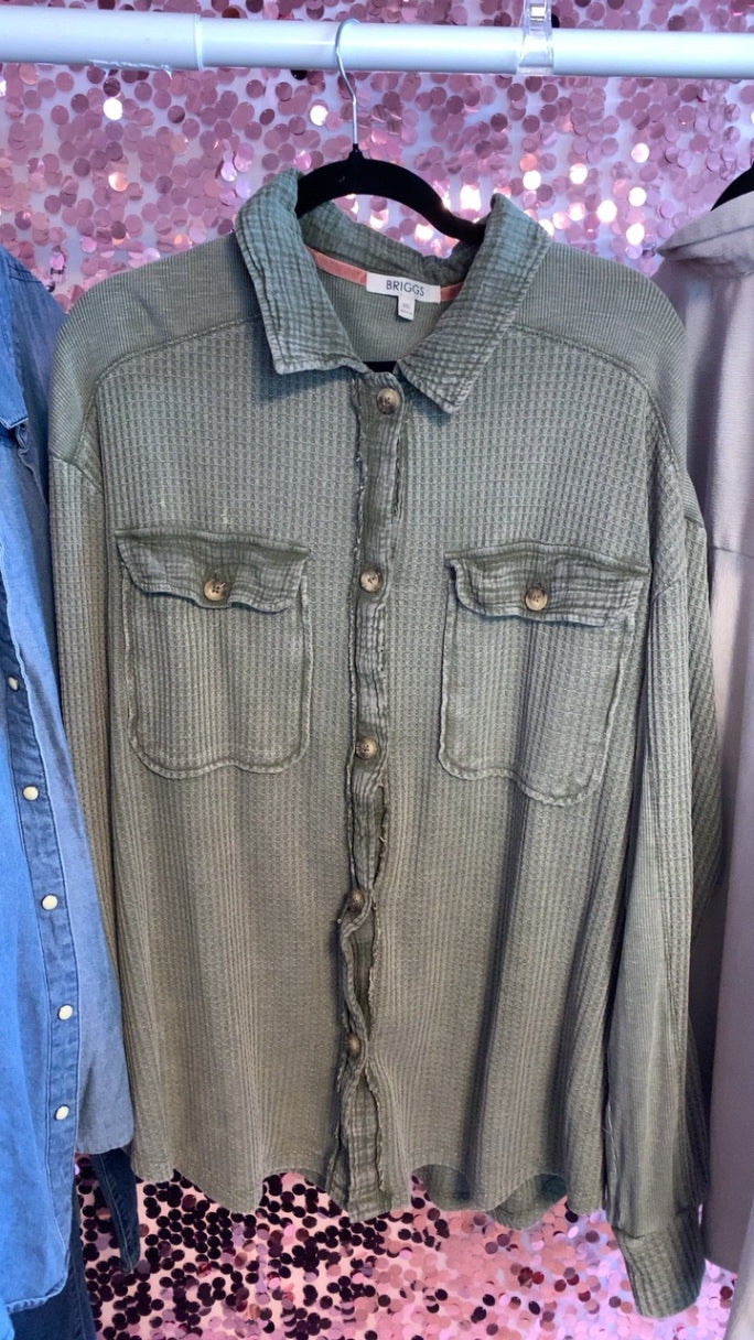 Briggs Green Button-down Shirt / Size: XXL