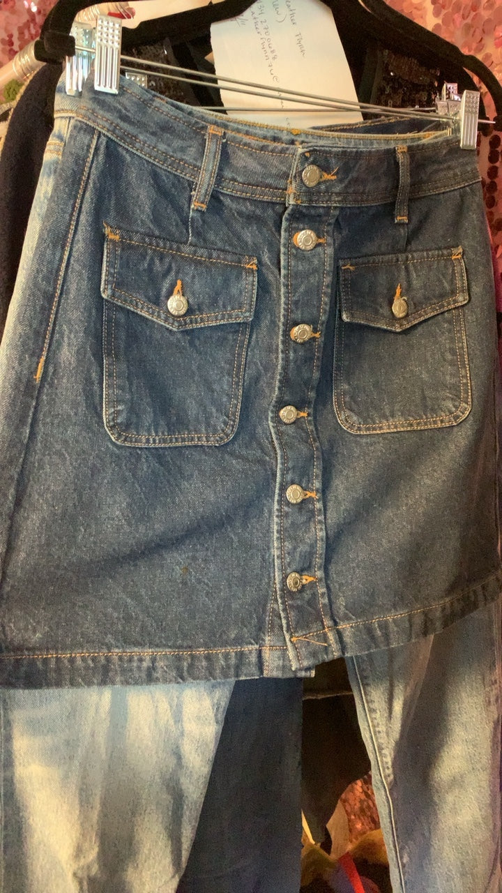 LOFT button up Denim skirt / Size: 0/S